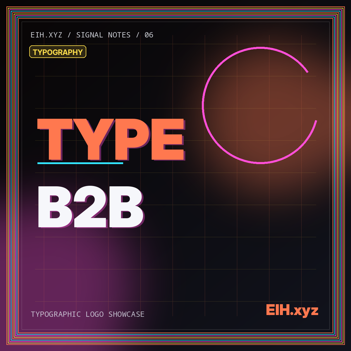 Typographic poster reading TYPE and B2B